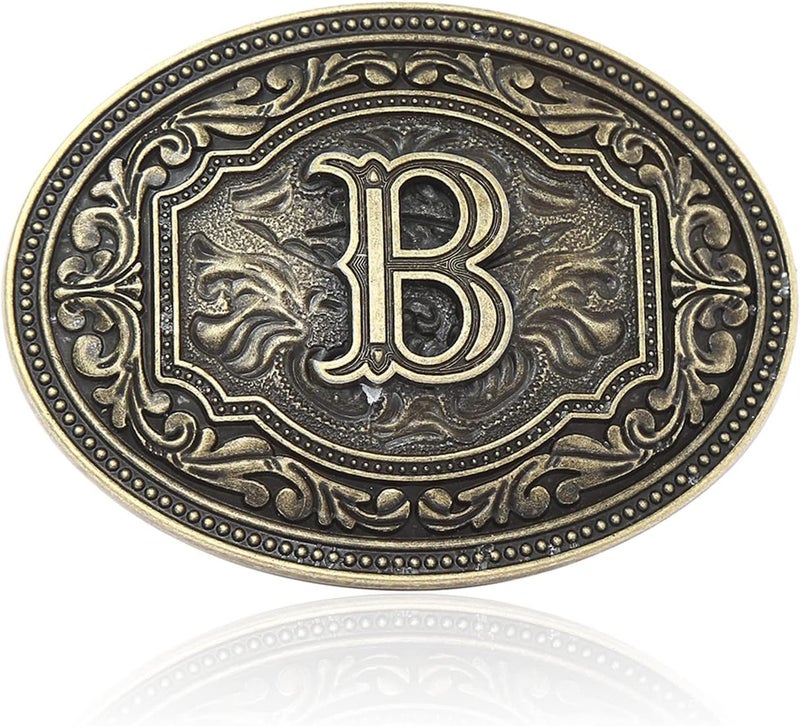 Fibbadet Store Belt Buckles Men Initial Letters A-Z Western Rodeo Cowboy Cowgirl Belt Buckle for Men Boys Halloween Birthday Party - Image 1